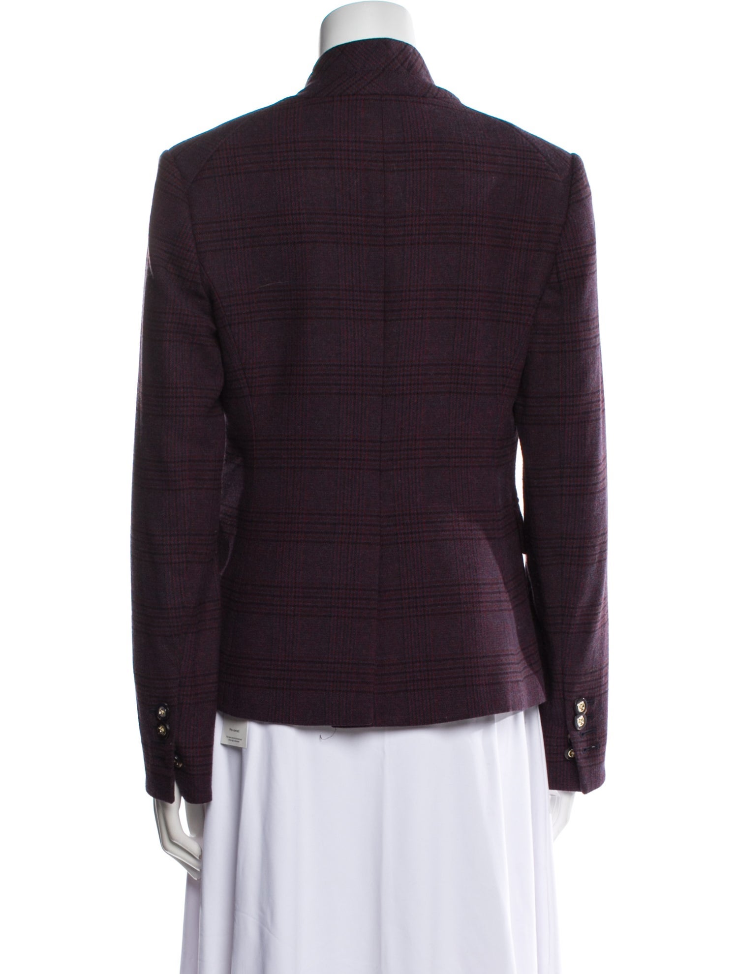 Veronica Beard Wool Plaid Print Blazer